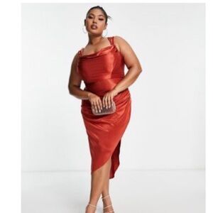 Chic Asymmetrical Rust Dress